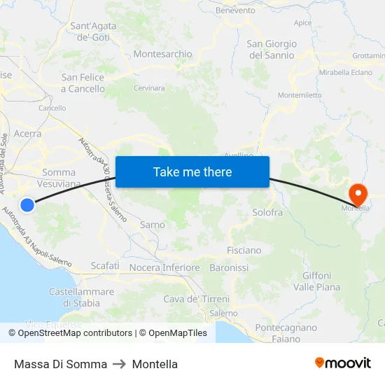 Massa Di Somma to Montella map
