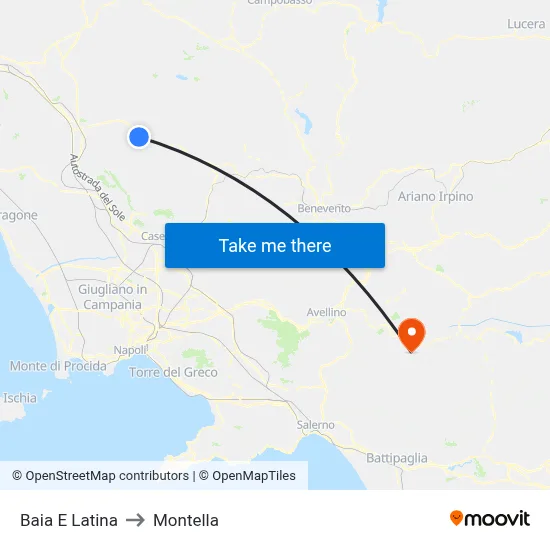 Bay and Latin to Montella map