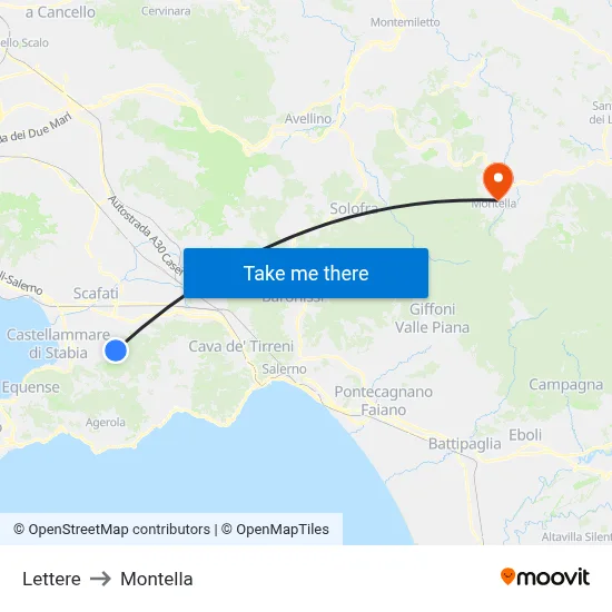 Letters to Montella map