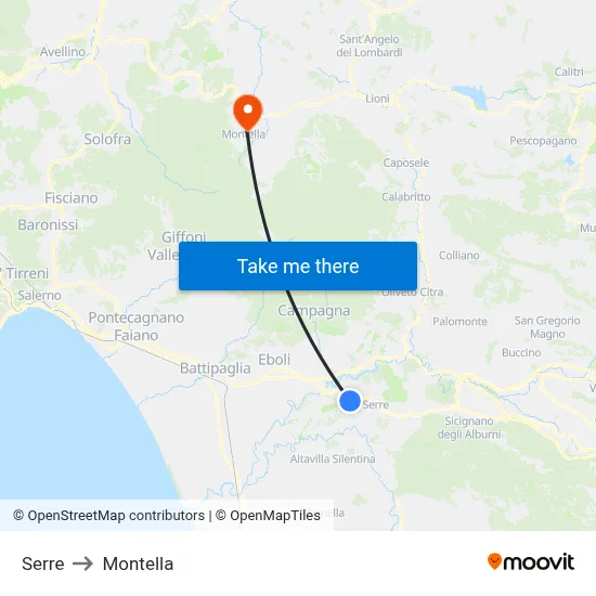 Greenhouses to Montella map