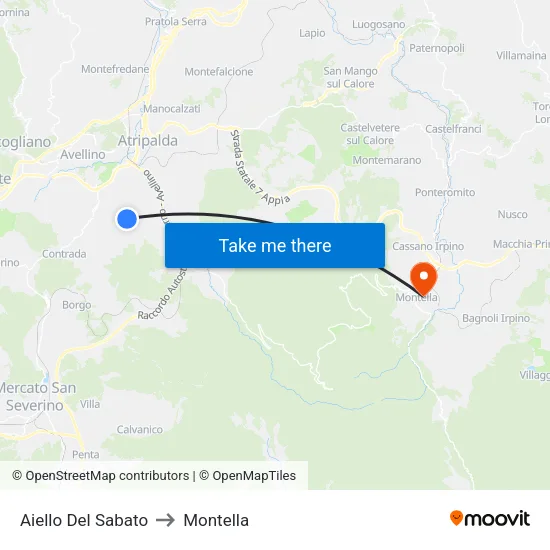 Aiello Del Sabato to Montella map