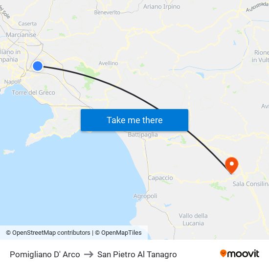 Pomigliano D' Arco to San Pietro Al Tanagro map