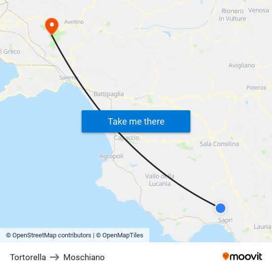 Tortorella to Moschiano map