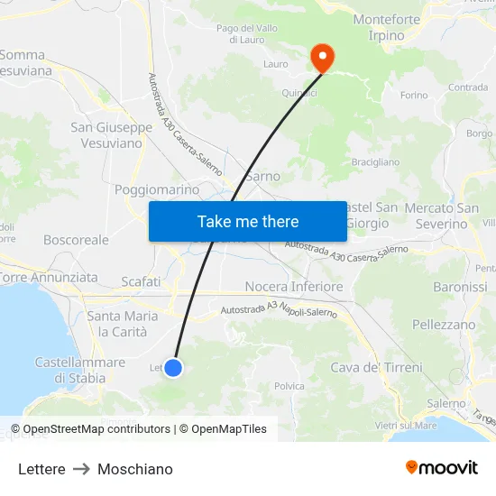 Lettere to Moschiano map