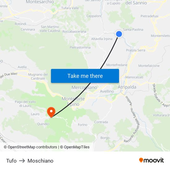 Tufo to Moschiano map