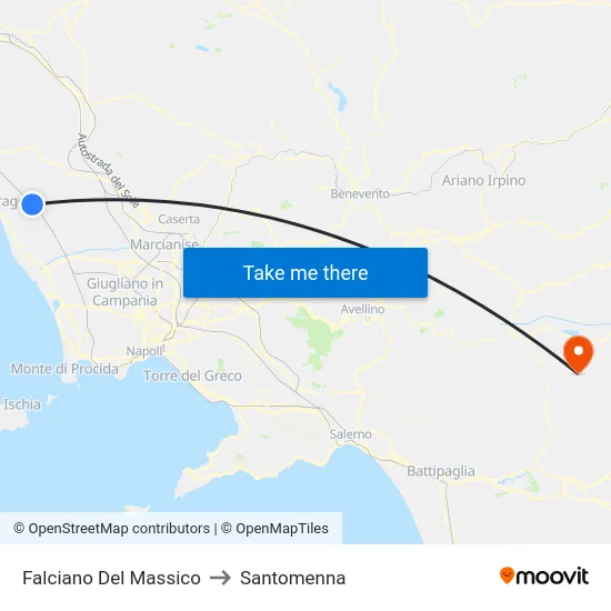 Falciano Del Massico to Santomenna map