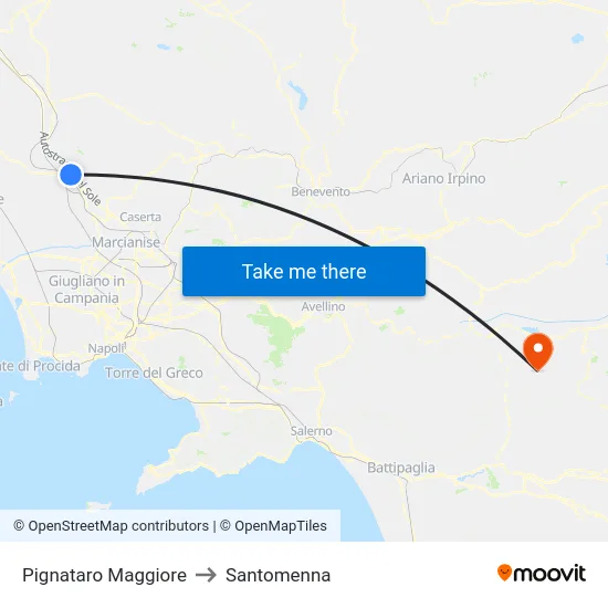 Pignataro Maggiore to Santomenna map