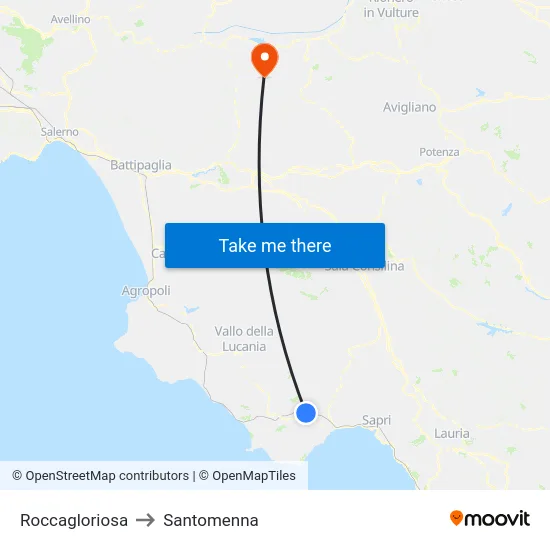 Roccagloriosa to Santomenna map
