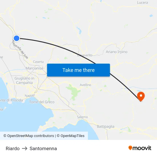 Riardo to Santomenna map