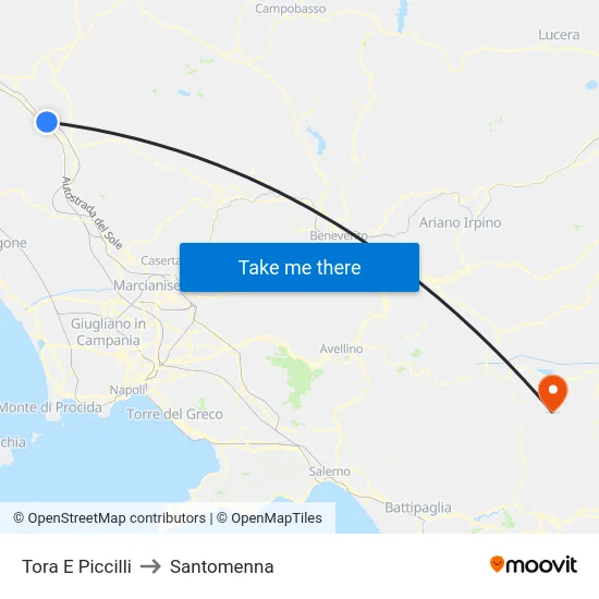 Tora E Piccilli to Santomenna map
