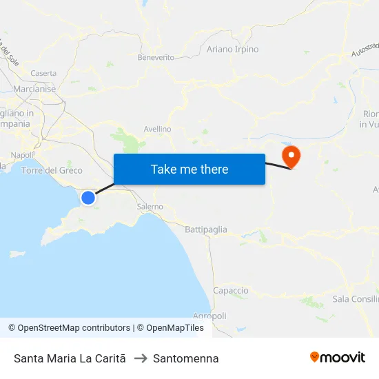 Santa Maria La Caritã to Santomenna map