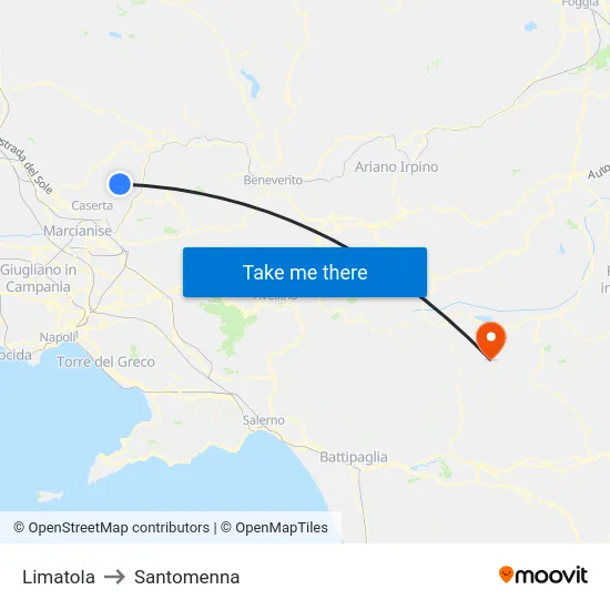 Limatola to Santomenna map