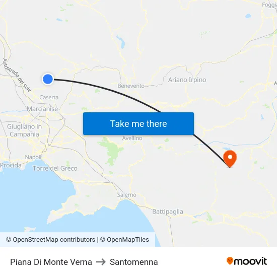 Piana Di Monte Verna to Santomenna map