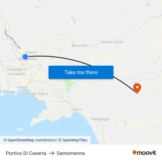 Portico Di Caserta to Santomenna map