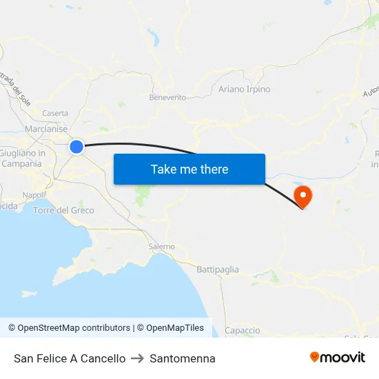 San Felice A Cancello to Santomenna map