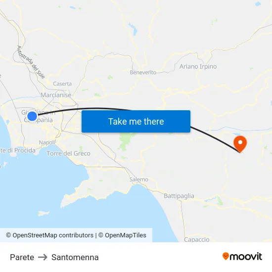 Parete to Santomenna map