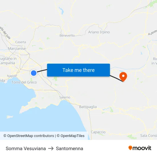 Somma Vesuviana to Santomenna map