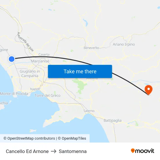 Cancello Ed Arnone to Santomenna map