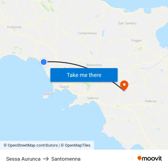Sessa Aurunca to Santomenna map