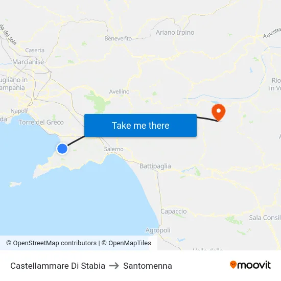 Castellammare Di Stabia to Santomenna map