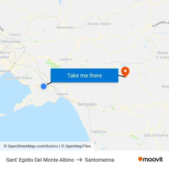 Sant' Egidio Del Monte Albino to Santomenna map