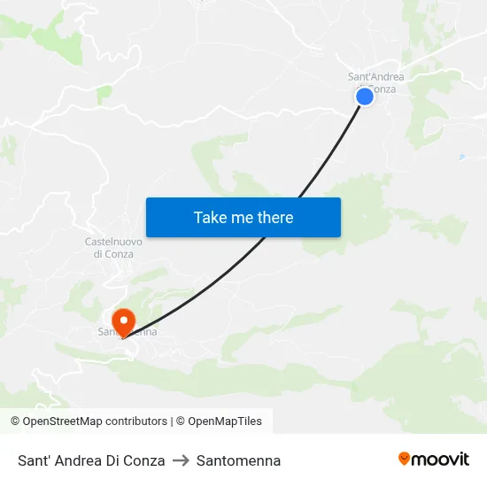 Sant' Andrea Di Conza to Santomenna map