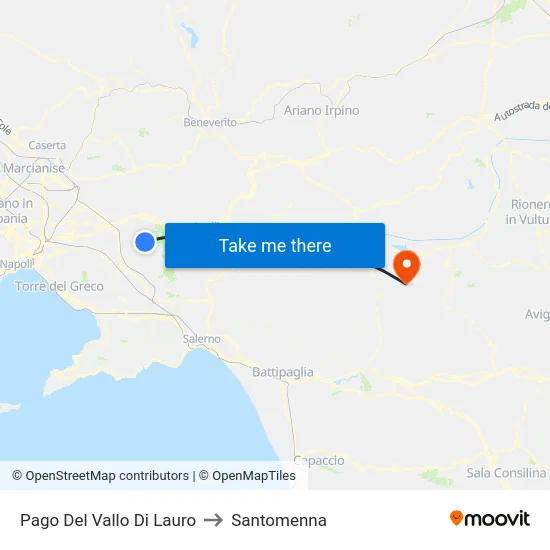 Pago Del Vallo Di Lauro to Santomenna map