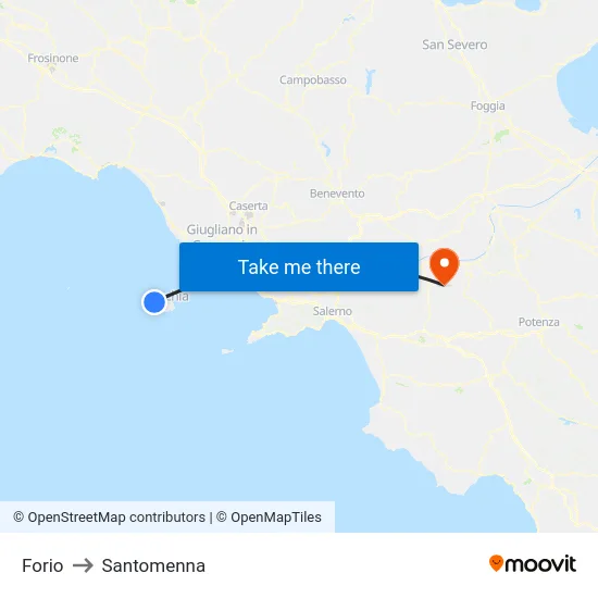 Forio to Santomenna map