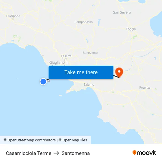 Casamicciola Terme to Santomenna map