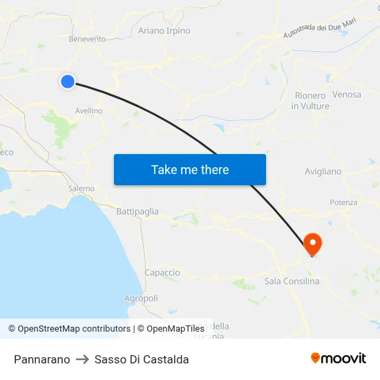 Pannarano to Sasso Di Castalda map