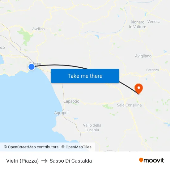 Vietri (Piazza) to Sasso Di Castalda map