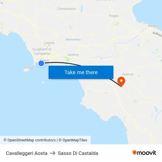 Cavalleggeri Aosta to Sasso Di Castalda map