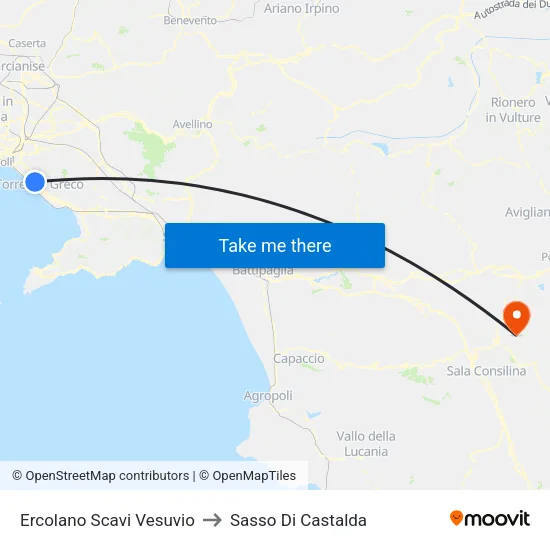 Ercolano Scavi Vesuvio to Sasso Di Castalda map