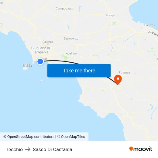 Tecchio to Sasso Di Castalda map