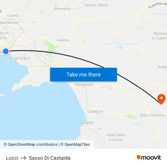 Lucci to Sasso Di Castalda map