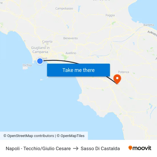 Napoli - Tecchio/Giulio Cesare to Sasso Di Castalda map