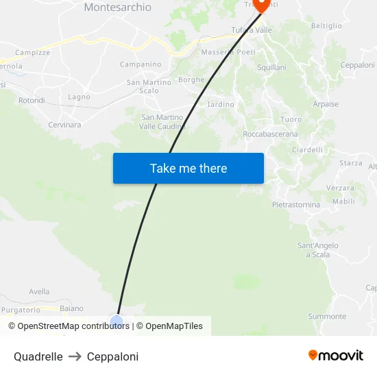 Quadrelle to Ceppaloni map