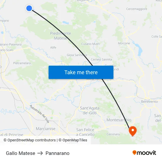 Gallo Matese to Pannarano map