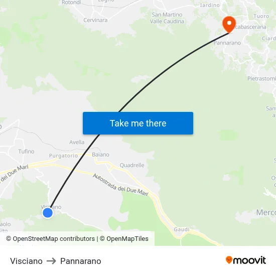 Visciano to Pannarano map