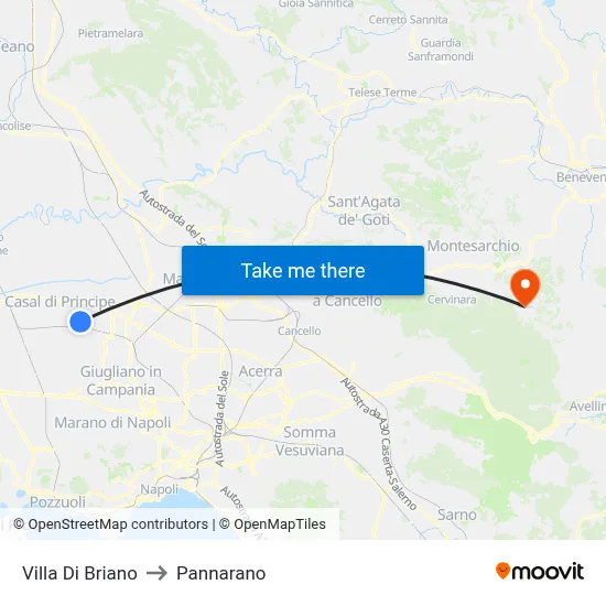 Villa Di Briano to Pannarano map