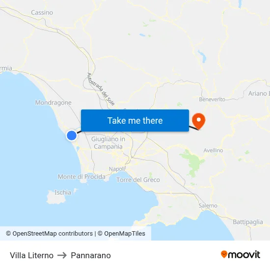 Villa Literno to Pannarano map