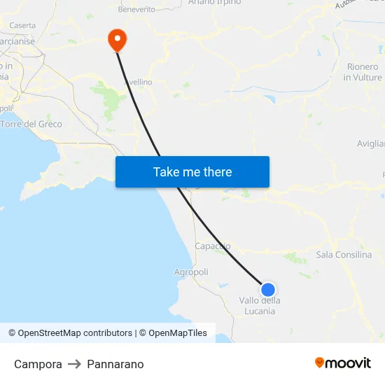 Campora to Pannarano map