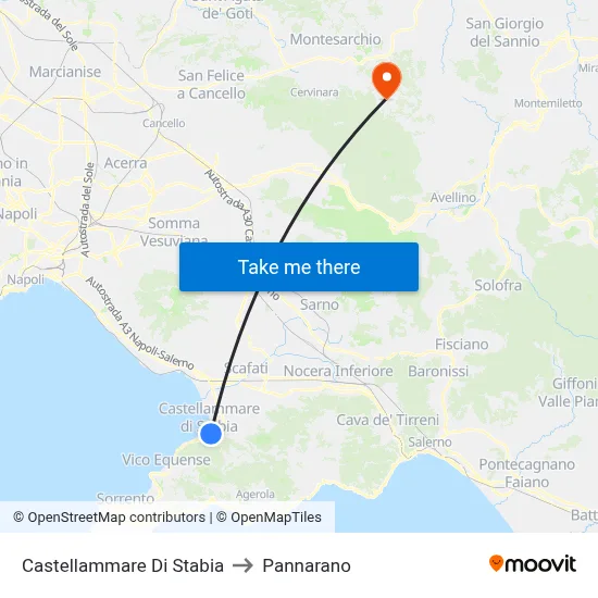 Castellammare Di Stabia to Pannarano map