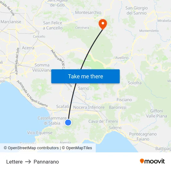 Lettere to Pannarano map