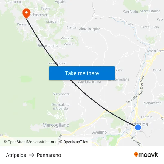 Atripalda to Pannarano map