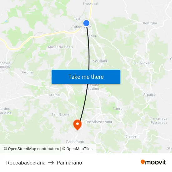 Roccabascerana to Pannarano map