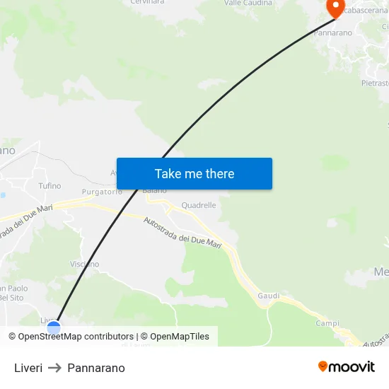 Liveri to Pannarano map