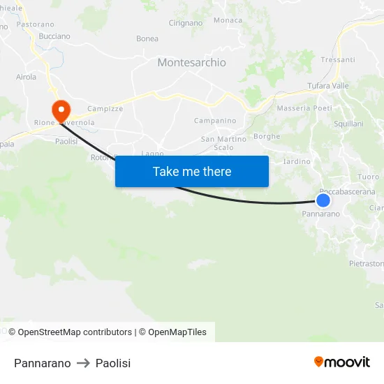Pannarano to Paolisi map