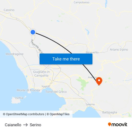Caianello to Serino map