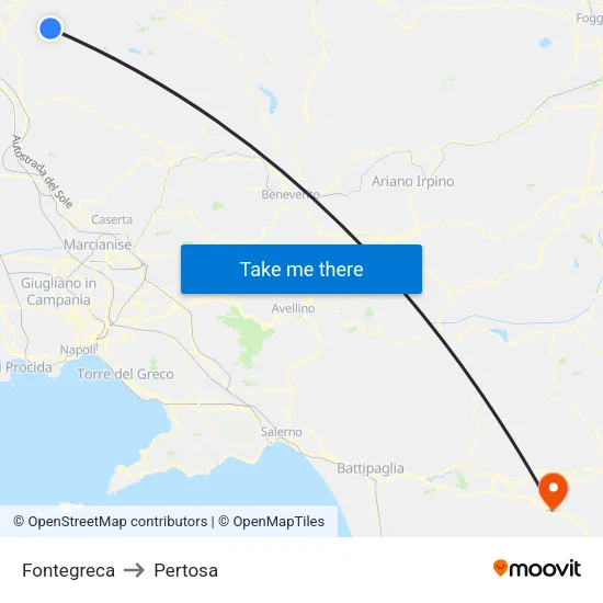 Fontegreca to Pertosa map